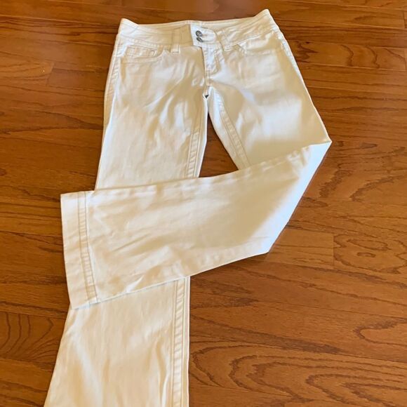 CAbi Jeans Size 2 & Cream with tan stitching throughout - Picture 1 of 9